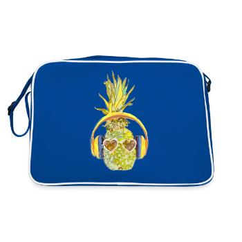 Pineapple Ananas lustig Sonnenbrille Sommer - Retro Tasche - Blau/Weiß - Hinten