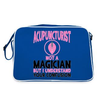 Akupunktur Akupunkteure Kein Zauberer - Retro Tasche - Blau/Weiß - Hinten