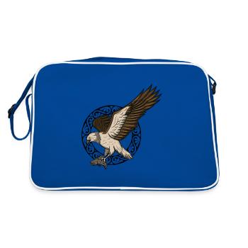 balbuzard pêcheur Osprey oiseau de proie aigle faucon cadeau - Sac Retro - bleu/blanc - Dos