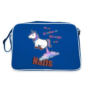 Contre la licorne nazie, contre la droite - Sac Retro - bleu/blanc - Dos