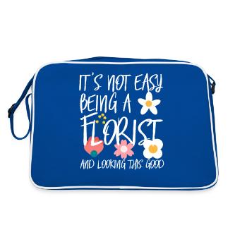 Florist Florist Florist Florist Flower Shop - Retro Bag - blue/white - Back