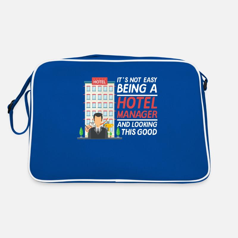 Propriétaire d’hôtel Gérant propriétaire gérant d’hôtel manager - Sac Retro - bleu/blanc