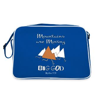 Christian Design - Fun Design with Mountains - Retro Bag - blue/white - Back
