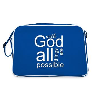 Christian Design - Avec Dieu tout est possible - Sac Retro - bleu/blanc - Dos
