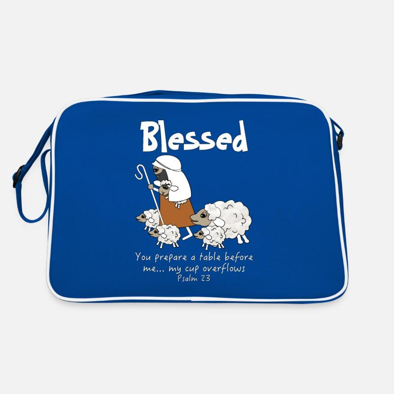 Christian Design - Blessed Sheep Enjoying God's Retro Bag