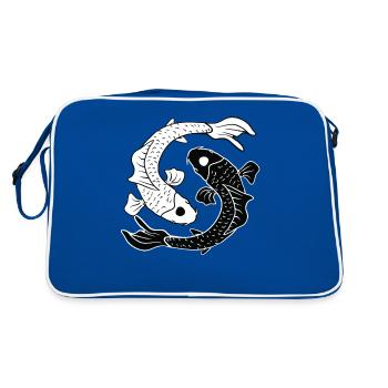 Balance de carpes Yin et Yang Koi - Sac Retro - bleu/blanc - Dos