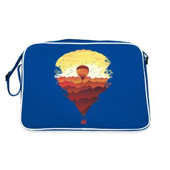 The call of the distance - hot air balloon, freedom - Retro Bag - blue/white - Back