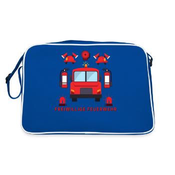 Pompier volontaire des pompiers (idée cadeau) - Sac Retro - bleu/blanc - Dos