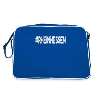 Schönheit kommt aus Rheinhessen - Retro Tasche - Blau/Weiß - Hinten