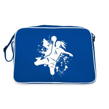 women handball girl hand ball sport shirt motiv w - Retro Bag - blue/white - Back