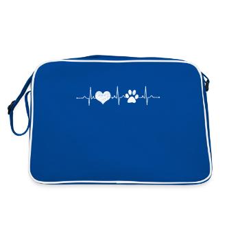 Coeur Patte Amour - Sac Retro - bleu/blanc - Dos