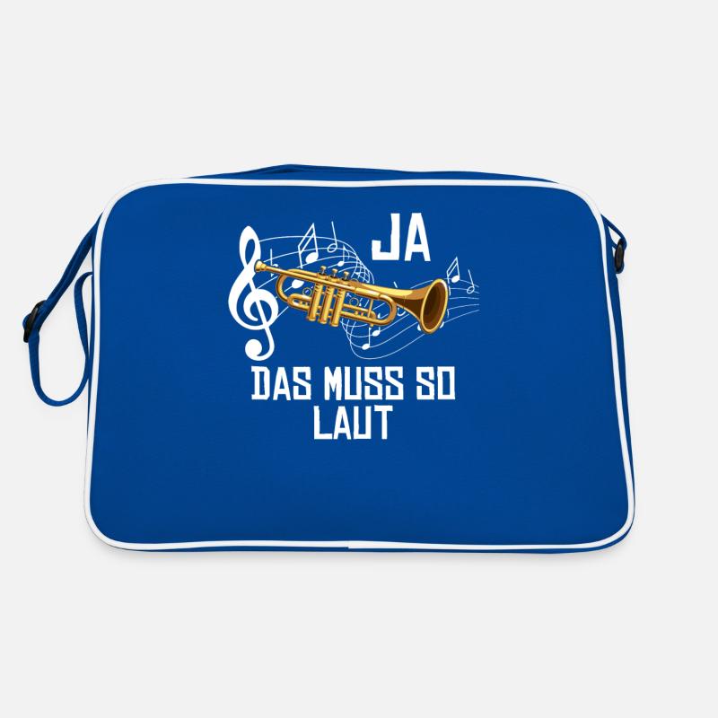 Ja das muss so laut - Retro Tasche - Blau/Weiß