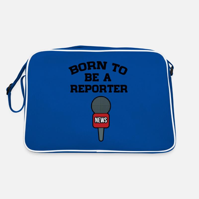 Reporter - Retro Tasche - Blau/Weiß