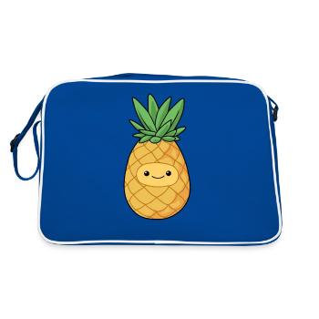 Comic Ananas Pineapple - Retro Tasche - Blau/Weiß - Hinten