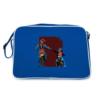 Papa and Son Motocross - Sac Retro - bleu/blanc - Dos