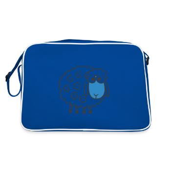 Moutons de dessin animé mignon drôle - Sac Retro - bleu/blanc - Dos