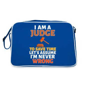 Juge je suis un juge pour gagner du temps Supposons que je suis - Sac Retro - bleu/blanc - Dos