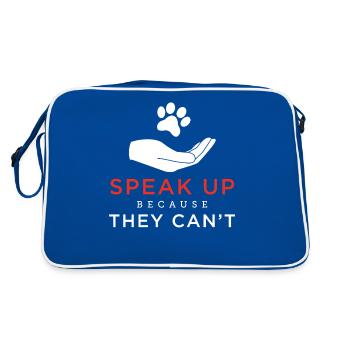 Les femmes parlent parce qu'elles ne peuvent pas anti-animal - Sac Retro - bleu/blanc - Dos