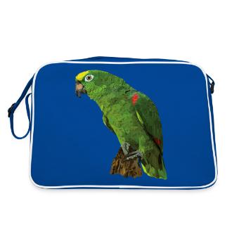 Yellow-crowned Parrot - Retro Bag - blue/white - Back