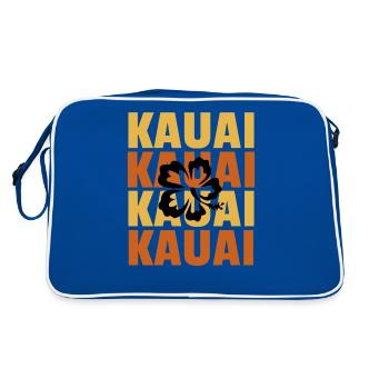 Hawaiian Islands Surf Style Kauai Fleur d'Hibiscus - Sac Retro - bleu/blanc - Dos