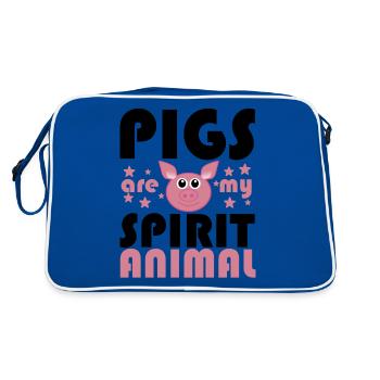 LES PORCS SONT MON ESPRIT ANIMAL - Sac Retro - bleu/blanc - Dos