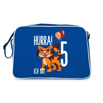 5th birthday - Retro Bag - blue/white - Back