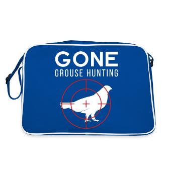 Hunter Gift Gone Grouse Hunting graphic - Retro Bag - blue/white - Back