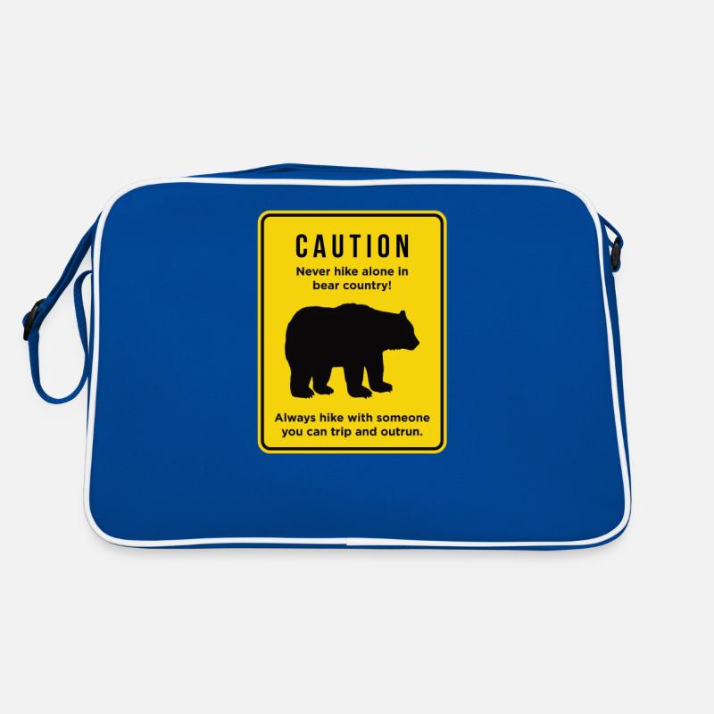 Funny Don't Hike Alone in Bear Country graphic Retro Bag