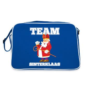 Dutch Christmas Team Sinterklaas graphic - Retro Bag - blue/white - Back
