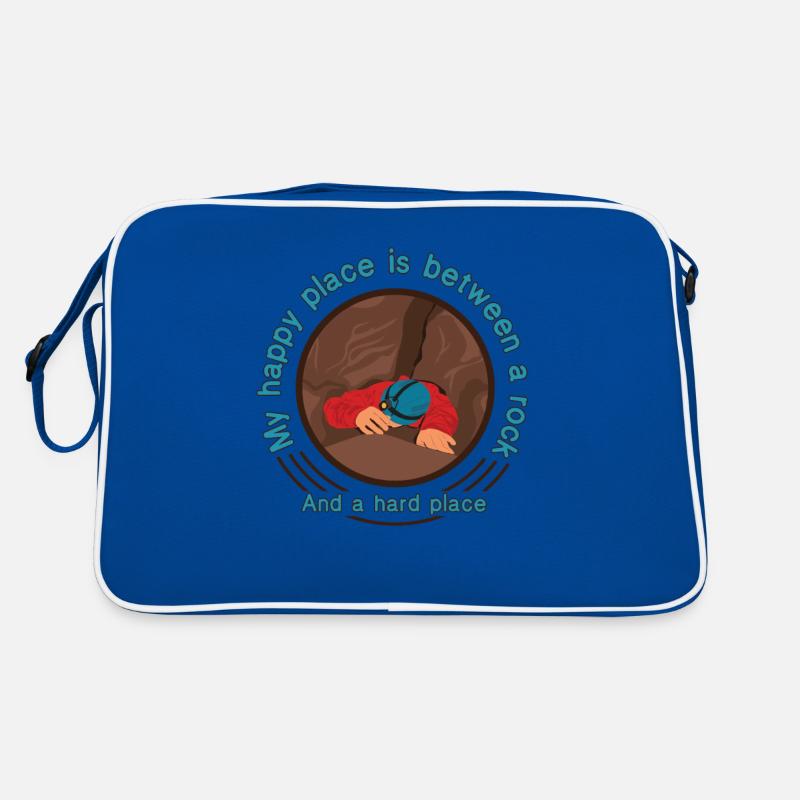 My Happy Place Funny Spelunker Caving graphic Retro Bag