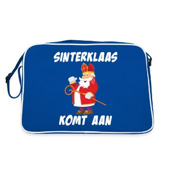 Sinterklaas Komt Aan Dutch Christmas Gift print - Retro Bag - blue/white - Back