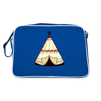 TEEPEE Indian tent - Retro Bag - blue/white - Back
