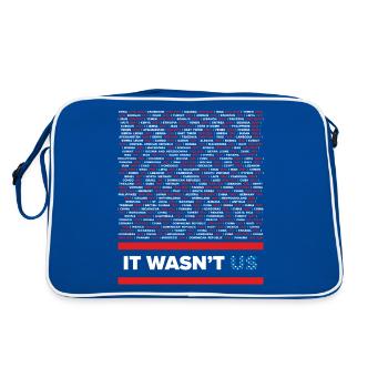 Anti Amerika USA US  Politik Demo - Retro Tasche - Blau/Weiß - Hinten