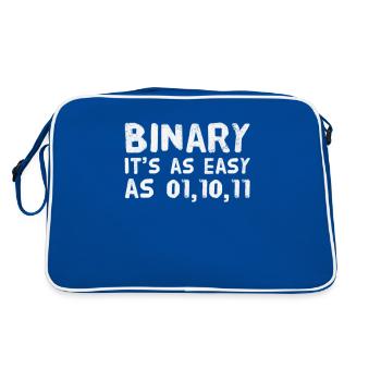 Computer scientist coder binary binary funny saying - Retro Bag - blue/white - Back