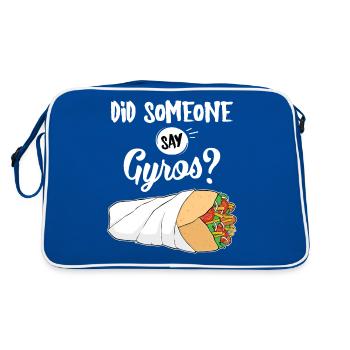 Drôle de cuisine grecque quelqu'un a-t-il dit Gyros print - Sac Retro - bleu/blanc - Dos