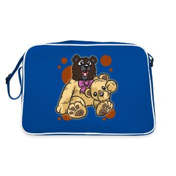 Ours brun en costume d'ours en peluche ours costume humour - Sac Retro - bleu/blanc - Dos