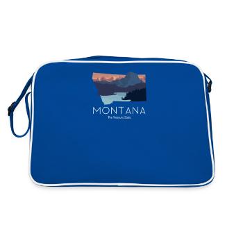 Montana Proud State Motto The Treasure State - Retro Bag - blue/white - Back