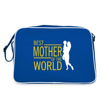 Best Mother of the world - Die beste Mama der Welt - Retro Tasche - Blau/Weiß - Hinten