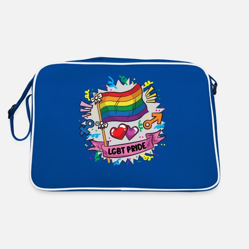 LGBT PRIDE Regenbogen Fahne Stolz bunt farbenfroh Retro Tasche