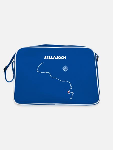 Sella Pass, Italian Passo Sella Serpentine - Retro Bag - blue/white - Back