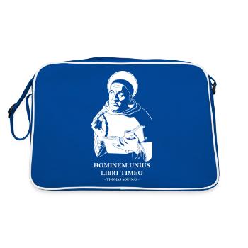 Unius Libri Philosoph Thomas von Aquin Zitat - Retro Tasche - Blau/Weiß - Hinten