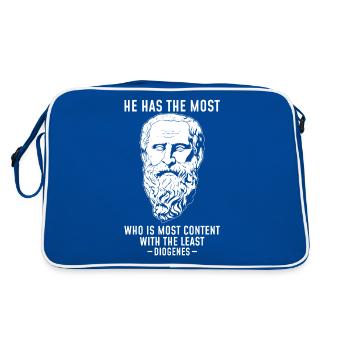 Il a le graphique le plus de citation de philosophie de Diogène - Sac Retro - bleu/blanc - Dos