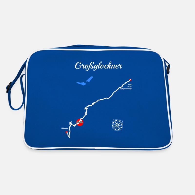 Großglockner-Hochalpenstraße Serpentine Pass - Retro Tasche - Blau/Weiß