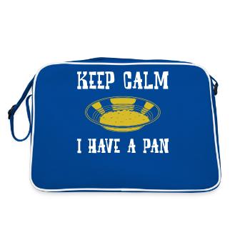 Keep Calm Gold Prospecting Panning graphic - Retro Bag - blue/white - Back
