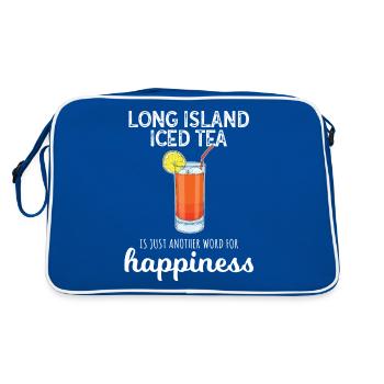 Happiness Funny Cocktail Long Island Eistee - Retro Tasche - Blau/Weiß - Hinten