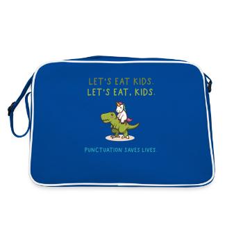 Funny Let's Eat Kids La ponctuation sauve des vies - Sac Retro - bleu/blanc - Dos