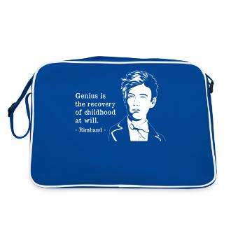 Genius Famous Quote Französischer Dichter Arthur Rimbaud - Retro Tasche - Blau/Weiß - Hinten