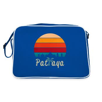Pattaya Thailand Skyline - Retro Tasche - Blau/Weiß - Hinten