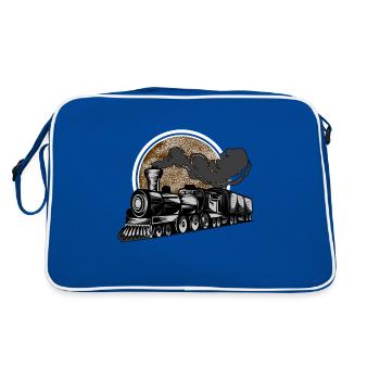 Train à vapeur de train Zoug locomotive à vapeur à voie étroite - Sac Retro - bleu/blanc - Dos