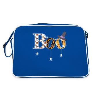 Boo Halloween araignées chapeau sorcière déguisement - Sac Retro - bleu/blanc - Dos